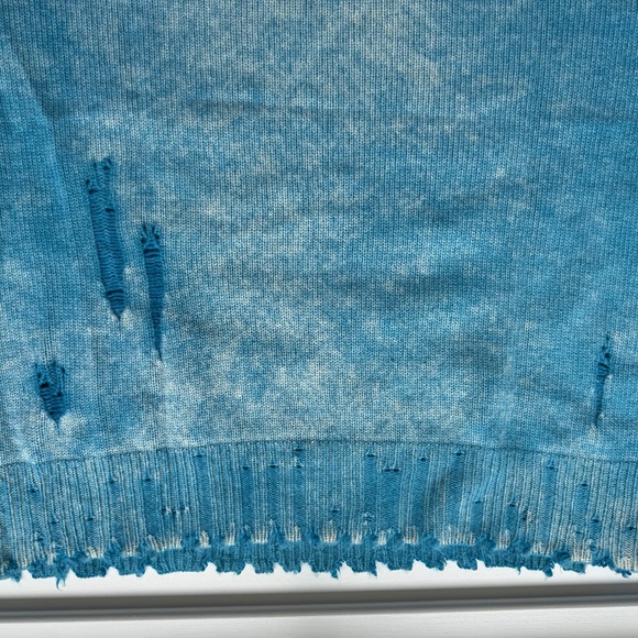 R13 Faded Cashmere Crewneck Sweater baby blue...like new - Picture 7 of 12